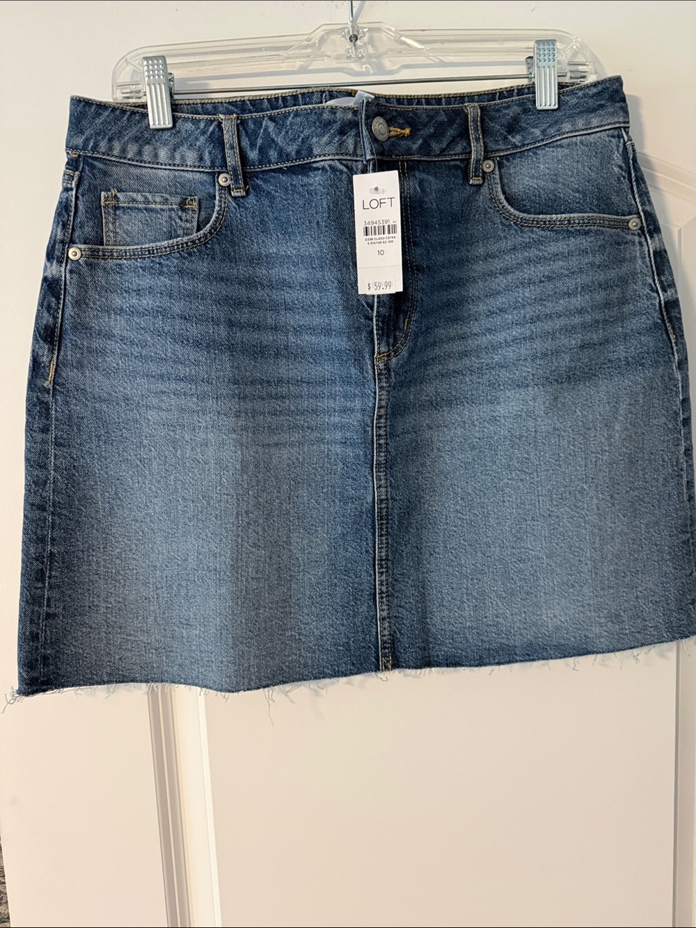 LOFT Denim Mini Skirt in Medium Blue Wash